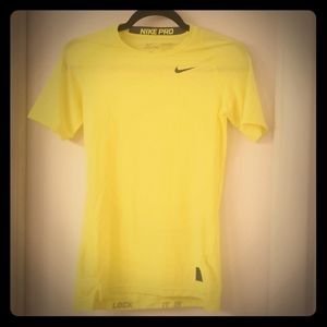 yellow nike compression shirt